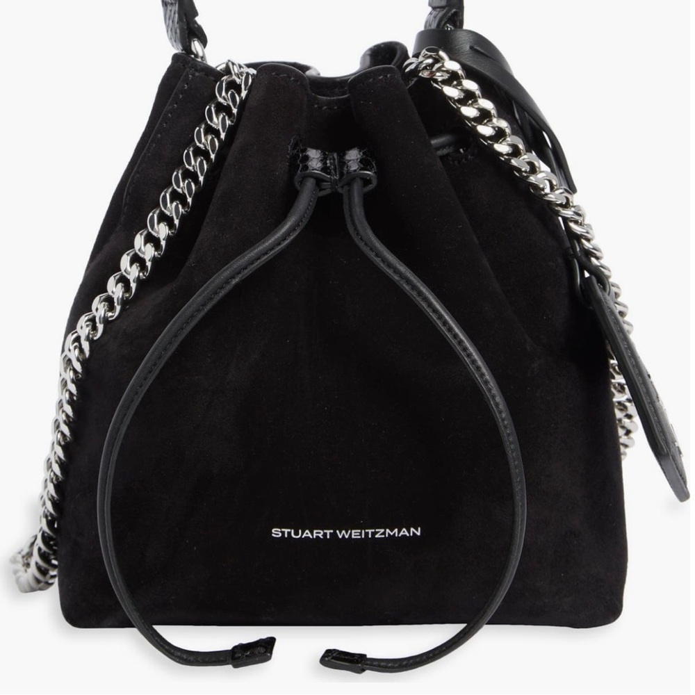 STUART WEITZMAN Mini Rae Suede Bucket Bag